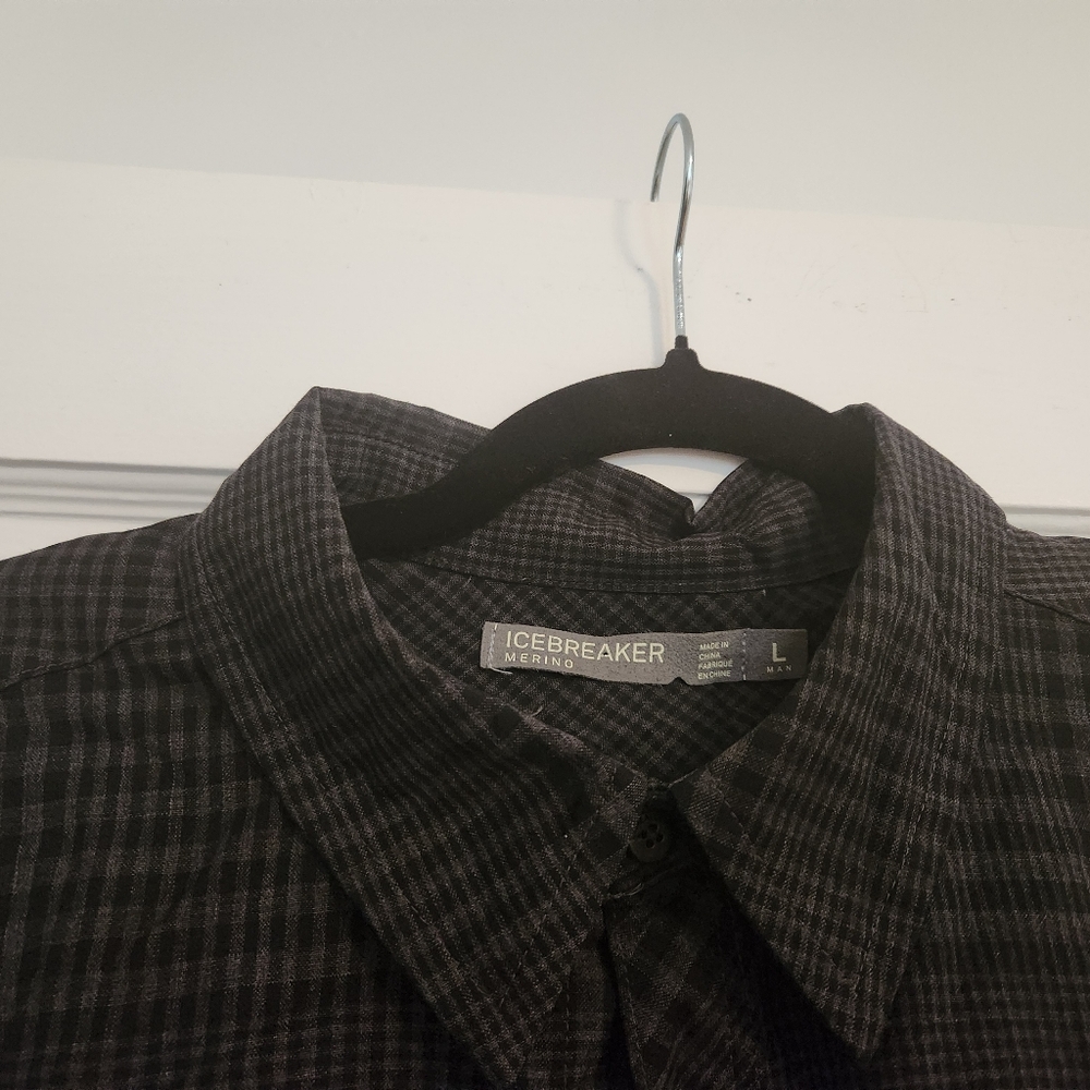 Icebreaker Merino Mens Button Up Plaid Shirt size large - Picture 3 of 10